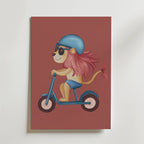 Cool Lion on Wheels – stilfullt konsttryck från Bozetto, tryckt på matt finpapper