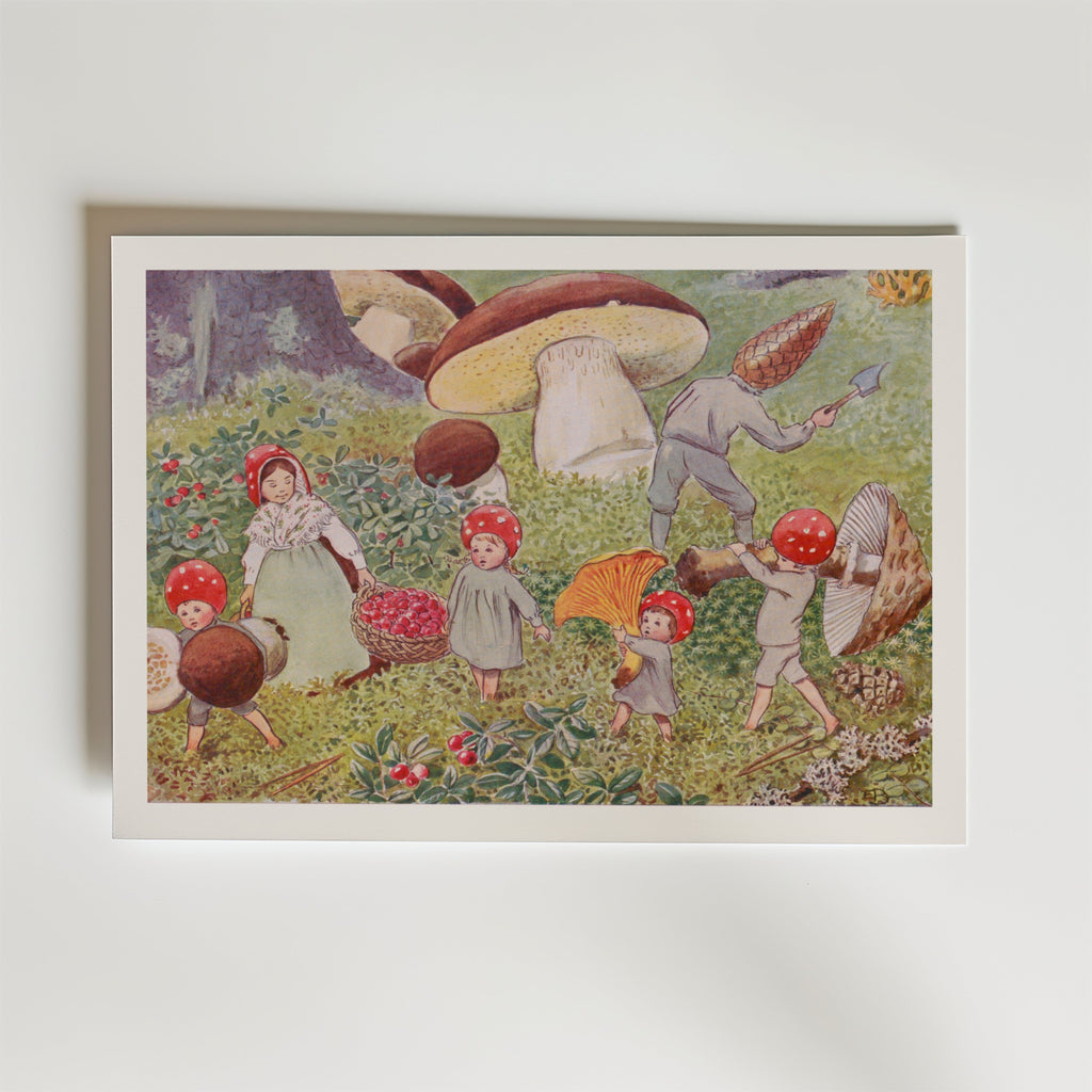 Elsa Beskow Tomtebobarnen – stilfullt konsttryck från Bozetto, tryckt på matt finpapper