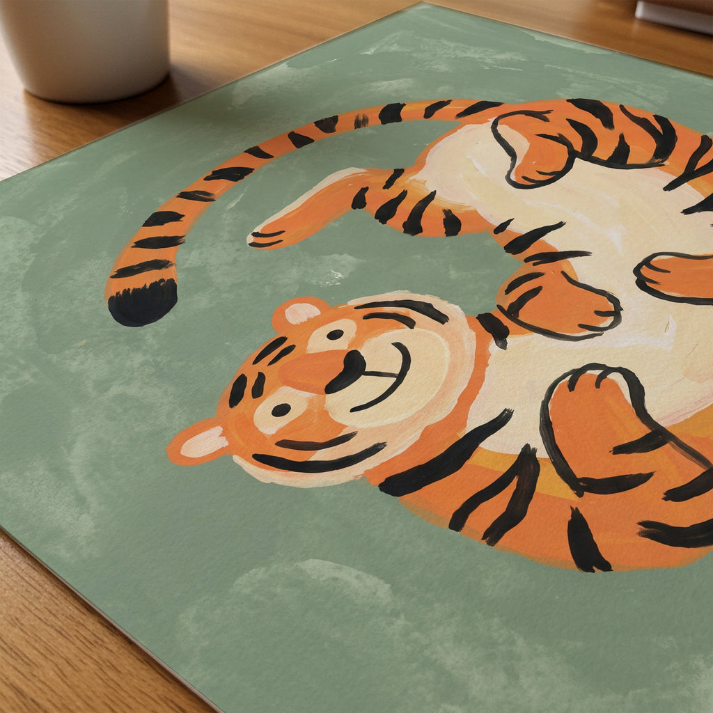 Tiger Tumble Poster – närbild på papper